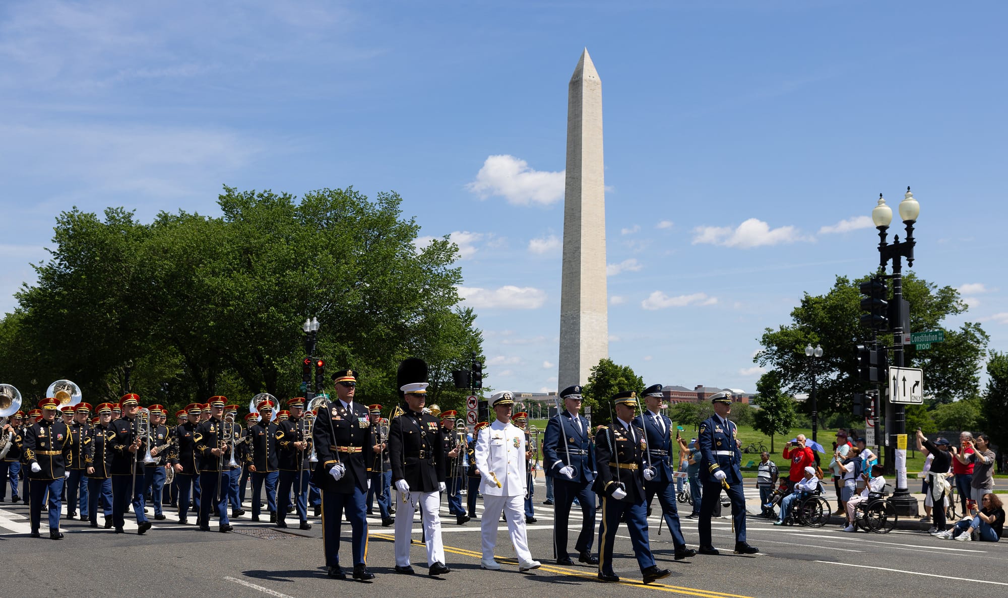 A military parade along D.C.'s National Mall