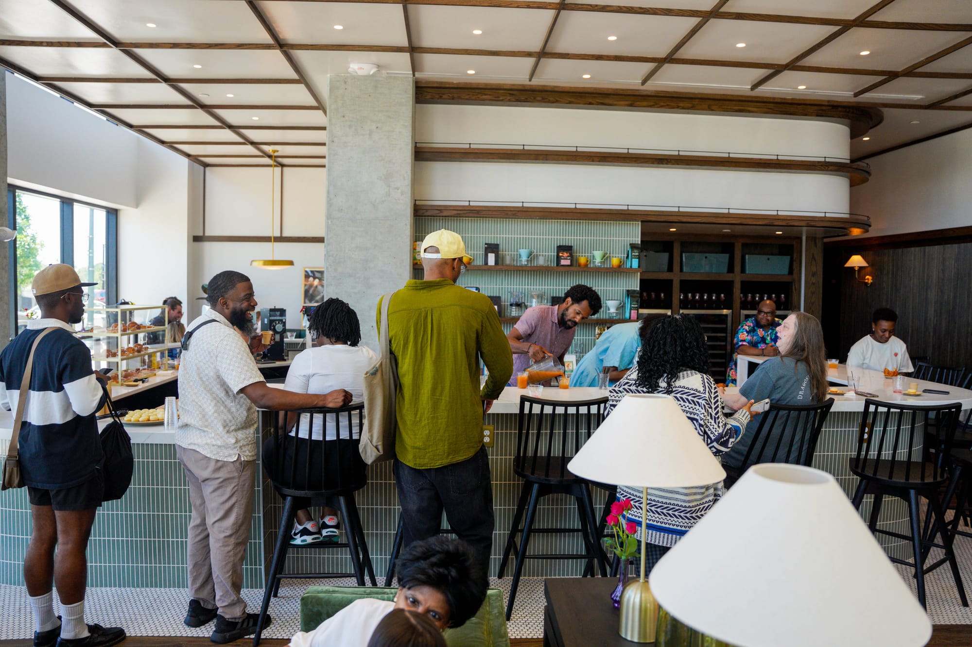 The inside of Cafe Cino in Washington, D.C., full of patrons.