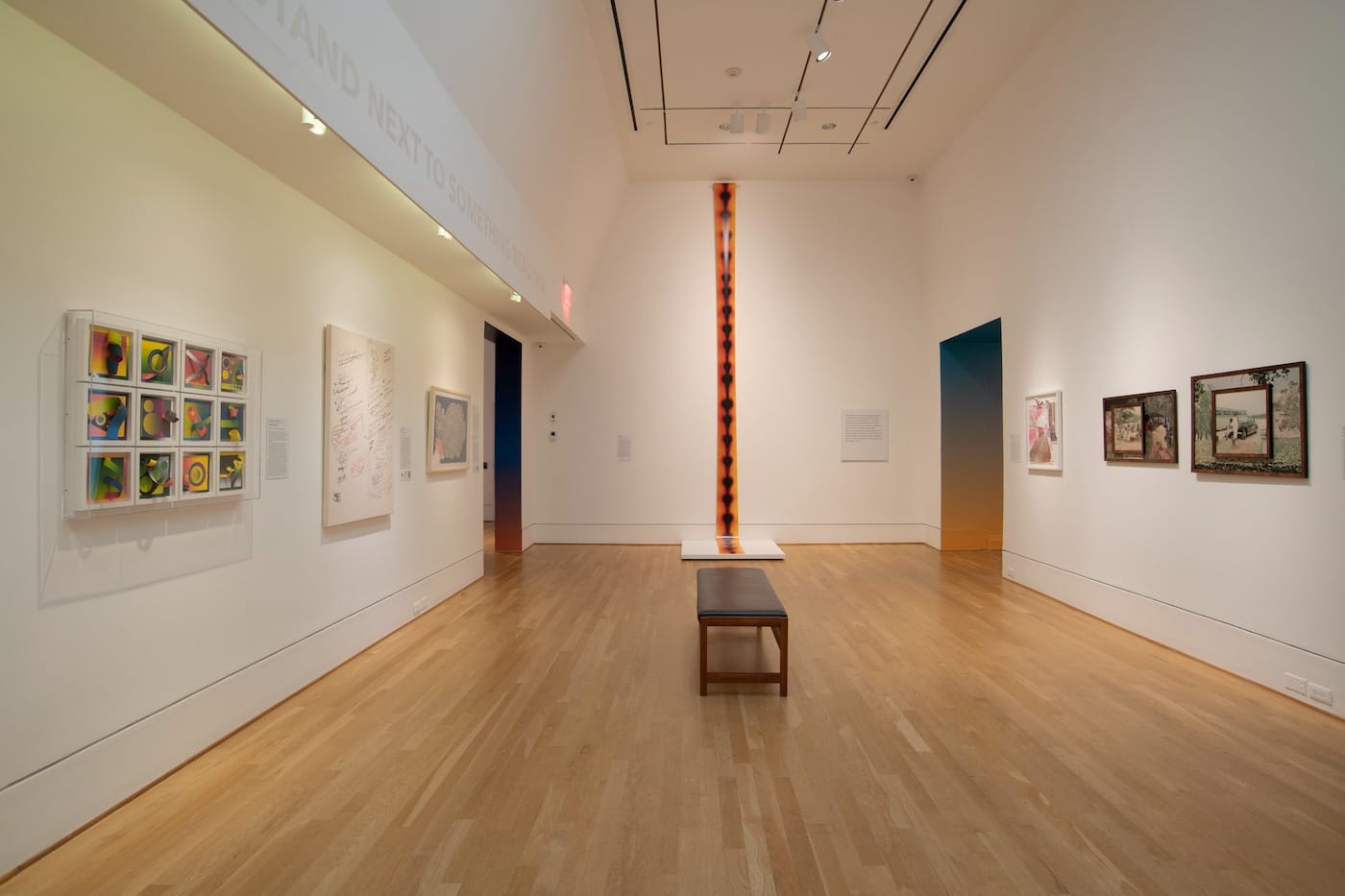 Baltimore-based artist Kei Ito’s piece "Sungazing Scroll," made from sunlight exposure and the artist's own breath, runs from the floor to the gallery ceiling.