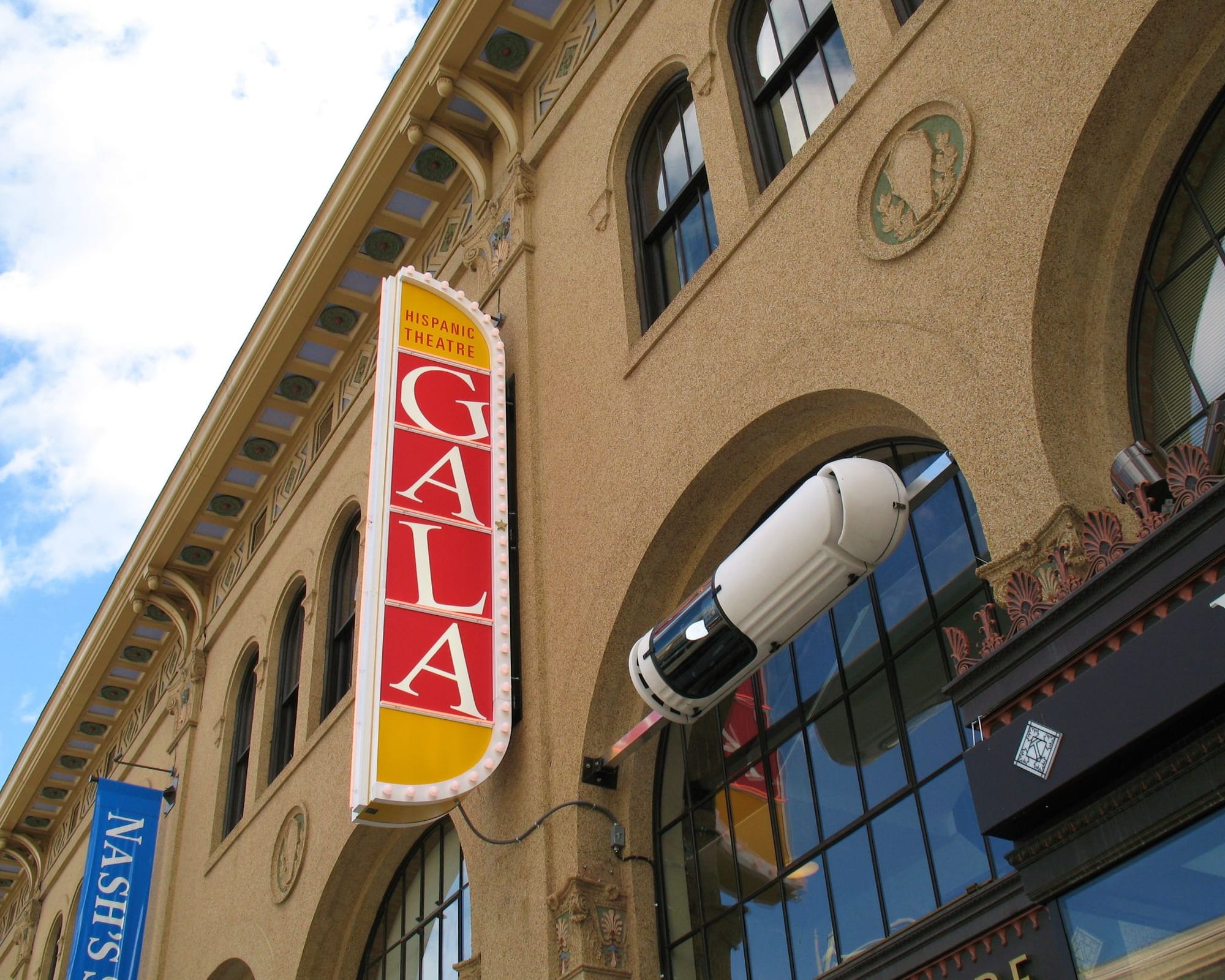 The marquee of the GALA Hispanic Theatre in Washington, D.C.