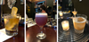 Three separate photos arranged side-by-side to show the three drinks named in the caption.
