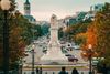 A wide-shot of the Peace Monument in D.C. 