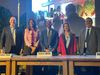 The five congressional delegate candidates pose together, from left to right: Greg Jaczko, Brooke Pinto, Robert White, Kinney Zalesne, and Trent Holbrook.
