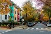 Colorful houses in Washington, D.C.'s Adams Morgan.