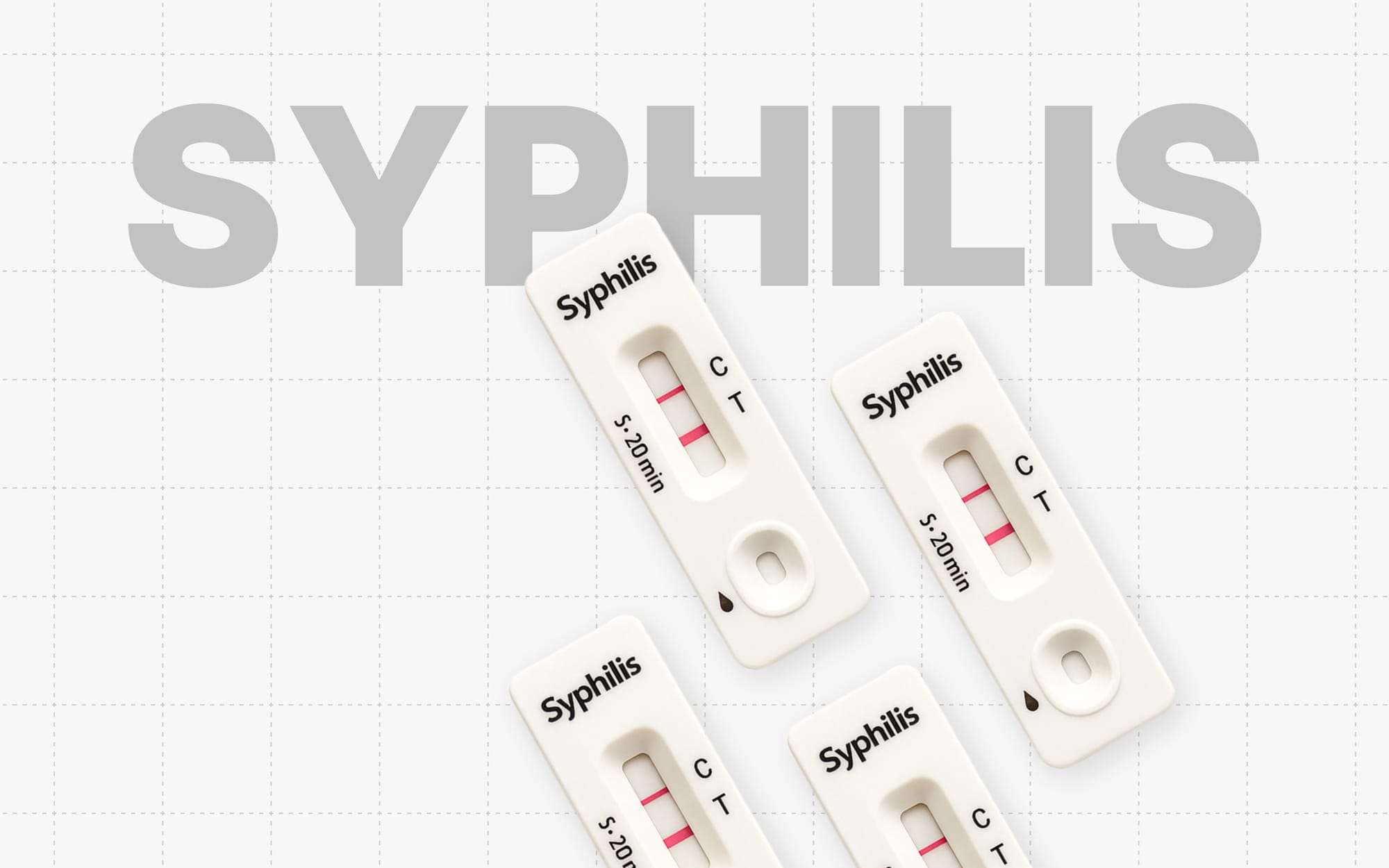 Syphilis 검사 본품이 나열된 그림