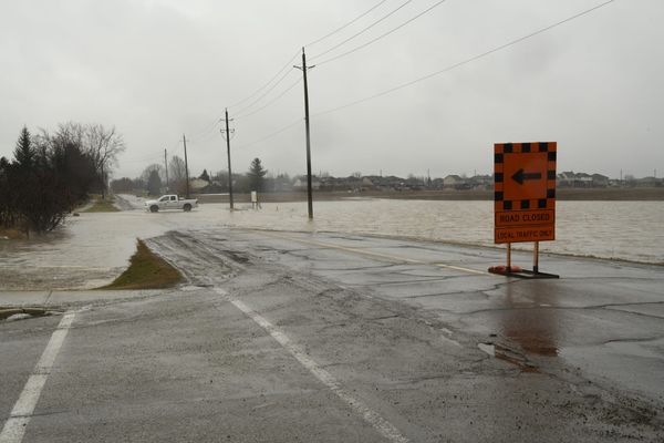 Snow and rain brought localized flooding as April got underway