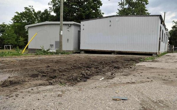Portables removed from Riverside PS as work continues on the new building being readied for September