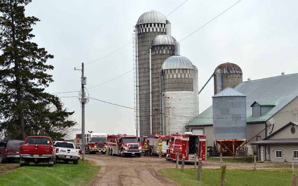 Two alarm fire for smouldering wood chips