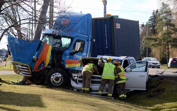 Lights out for 1700 residents after collision with transport truck