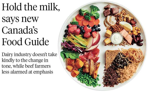 Hold the milk, says new Canada’s Food Guide