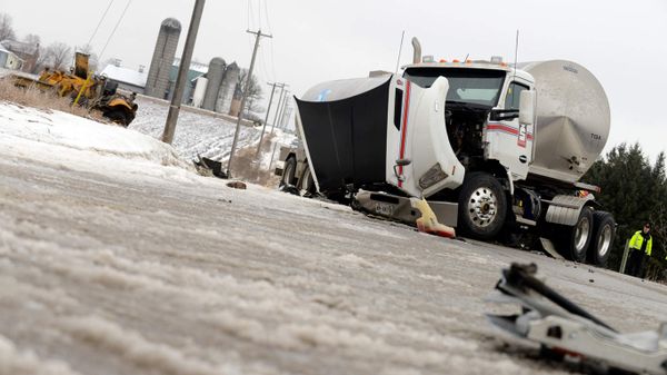 Tanker collides with tractor