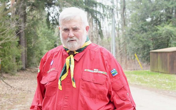 Scouting out a spot for his latest accolade