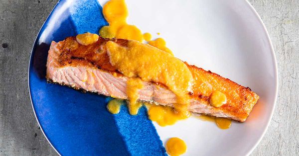 Miso perfectly pairs with sweet orange and tender salmon