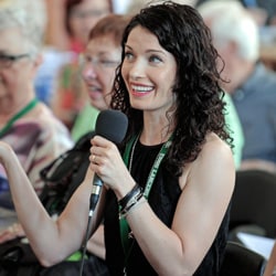 Sarah Mercey showed how a scene was created in the Disney film “Brother Bear.” [Scott Barber / The Observer]