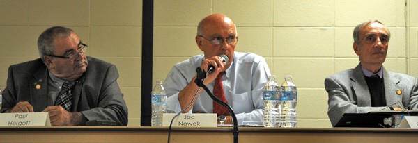 Wellesley mayoral candidates Paul Hergott, Joe Nowak and Jim Olender are all vying for the seat vacated by the retiring Ross Kelterborn.[Whitney Neilson / The Observer]