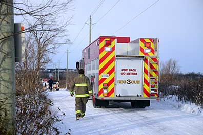 Three fire stations were dispatched to Snyder Flats on report of man struggling to get out of a pond.