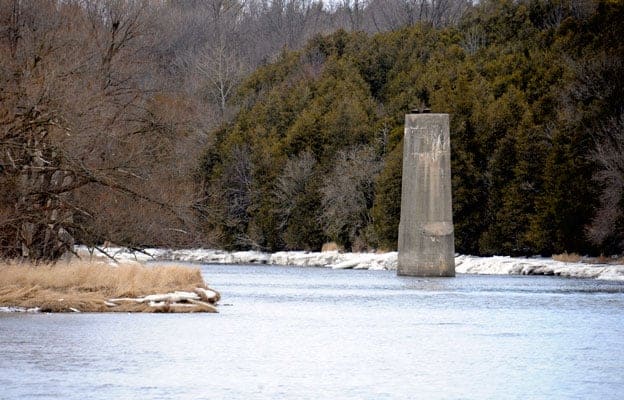 Abandoned in 1990, the old Canadian Pacific Rail bridge across the Grand River just north of West Montrose could be rebuilt following an engineering feasibility study authorized by the Region of Waterloo. [Scott Barber / The Observer]