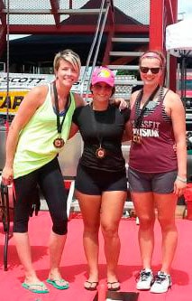 Wellesley firefighters Shannon Martin, Maddy Lavigne and Tabitha Siegfried won the Western Ontario Regional FireFit competition in Point Edward July 18-19. [Submitted]