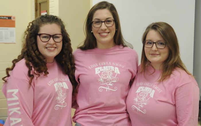 EDSS Grade 12 students Mikayla Cooper, Jordan Shantz and Brielle Dobes have organized the second annual Girls Night, an event for young women in Grades 8 to 12 to come together and get to know each other.[Liz Bevan / The Observer]
