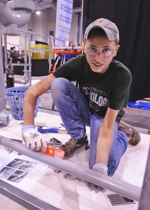 EDSS student Walker Schott placed third of seven competitors in the plumbing contest at Skills Canada, held last week at RIM Park in Waterloo.[Liz Bevan / The Observer]