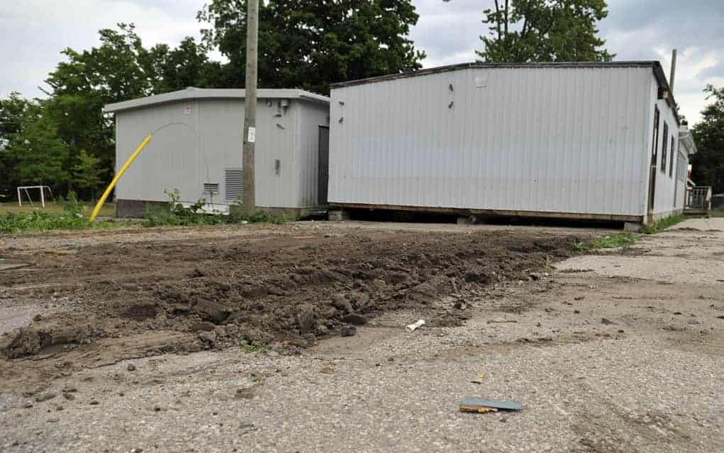 Portables removed from Riverside PS as work continues on the new building being readied for September