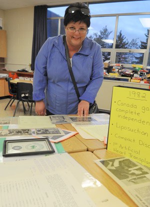 Pearl Frey takes a stroll through the 1980s at the Linwood PS anniversary celebrations last week. [Liz Bevan / The Observer]