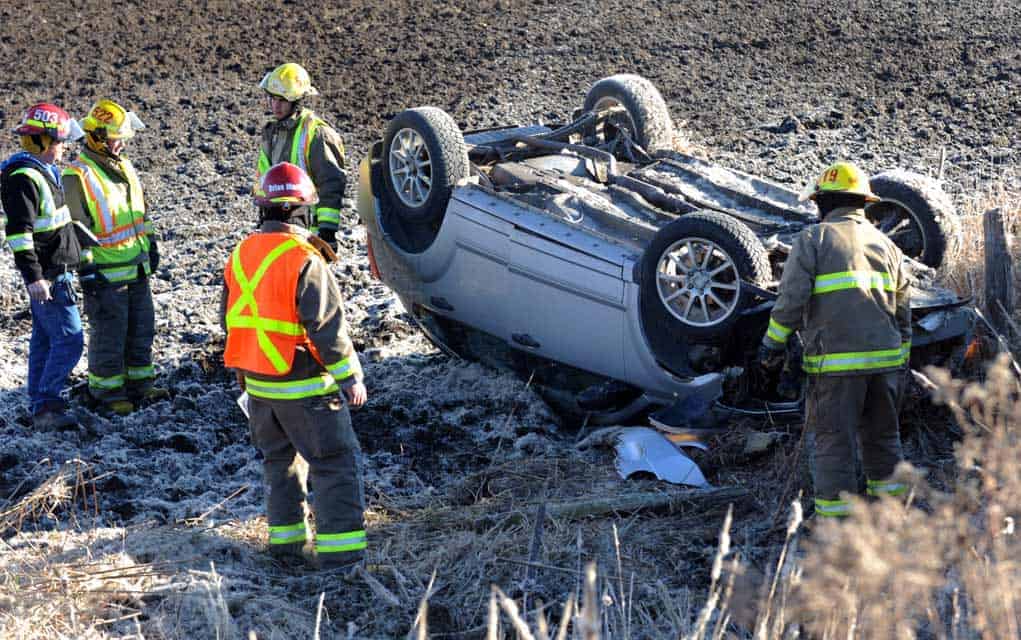 Rollover on Listowel Road near Elmira.