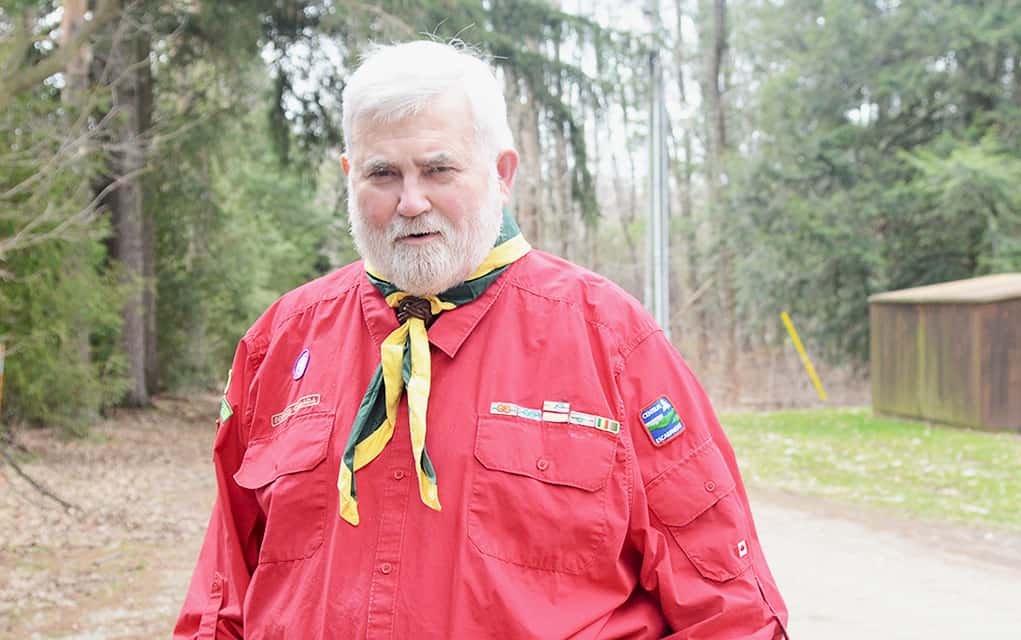 Scouting out a spot for his latest accolade