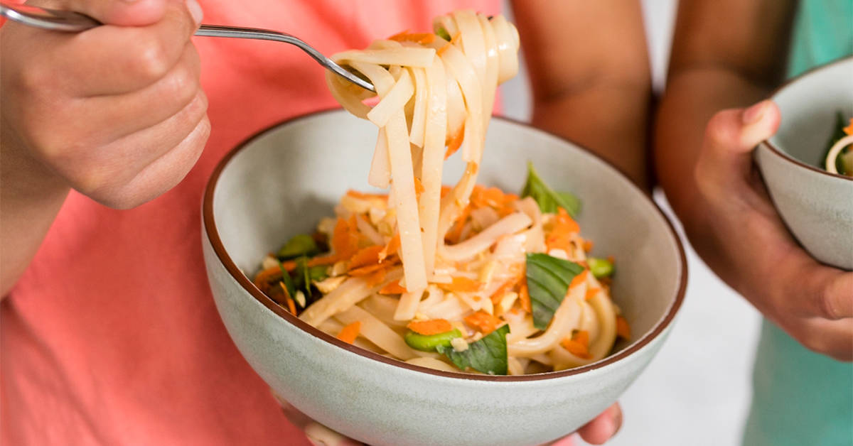 Rice noodle bowls are simple and kid-friendly