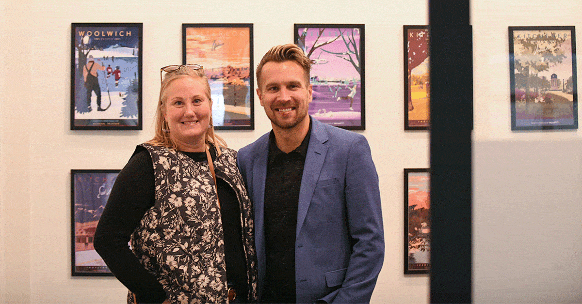 Township locales depicted in vintage-style posters