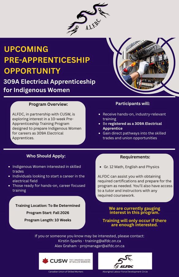 ⚡️ Electrical Pre-Apprenticeship Training Program for Indigenous Women