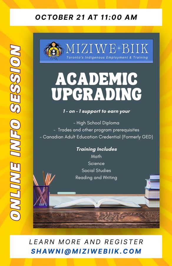 Academic Upgrading Online Info Session 🎓 October 21