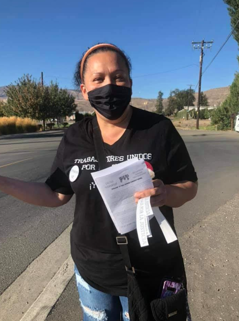 Angelina Lara at a protest (Photo courtesy Angelina Lara/TUJ)