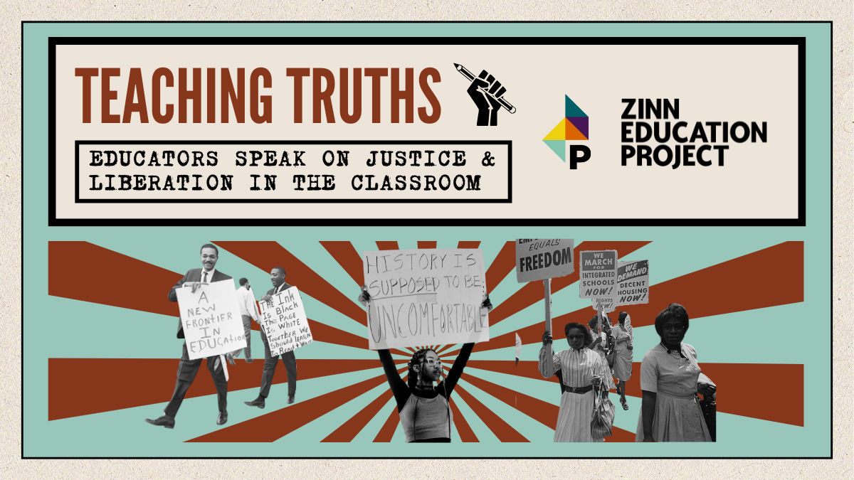 An illustration features black-and-white images of different protesting scenes