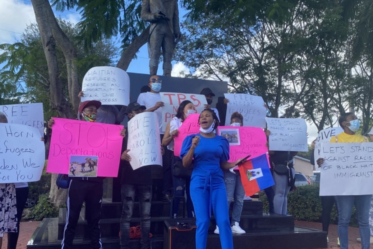 Haitian migrants call for an end to Title 42 and deportations as ‘Remain in Mexico’ policy takes effect