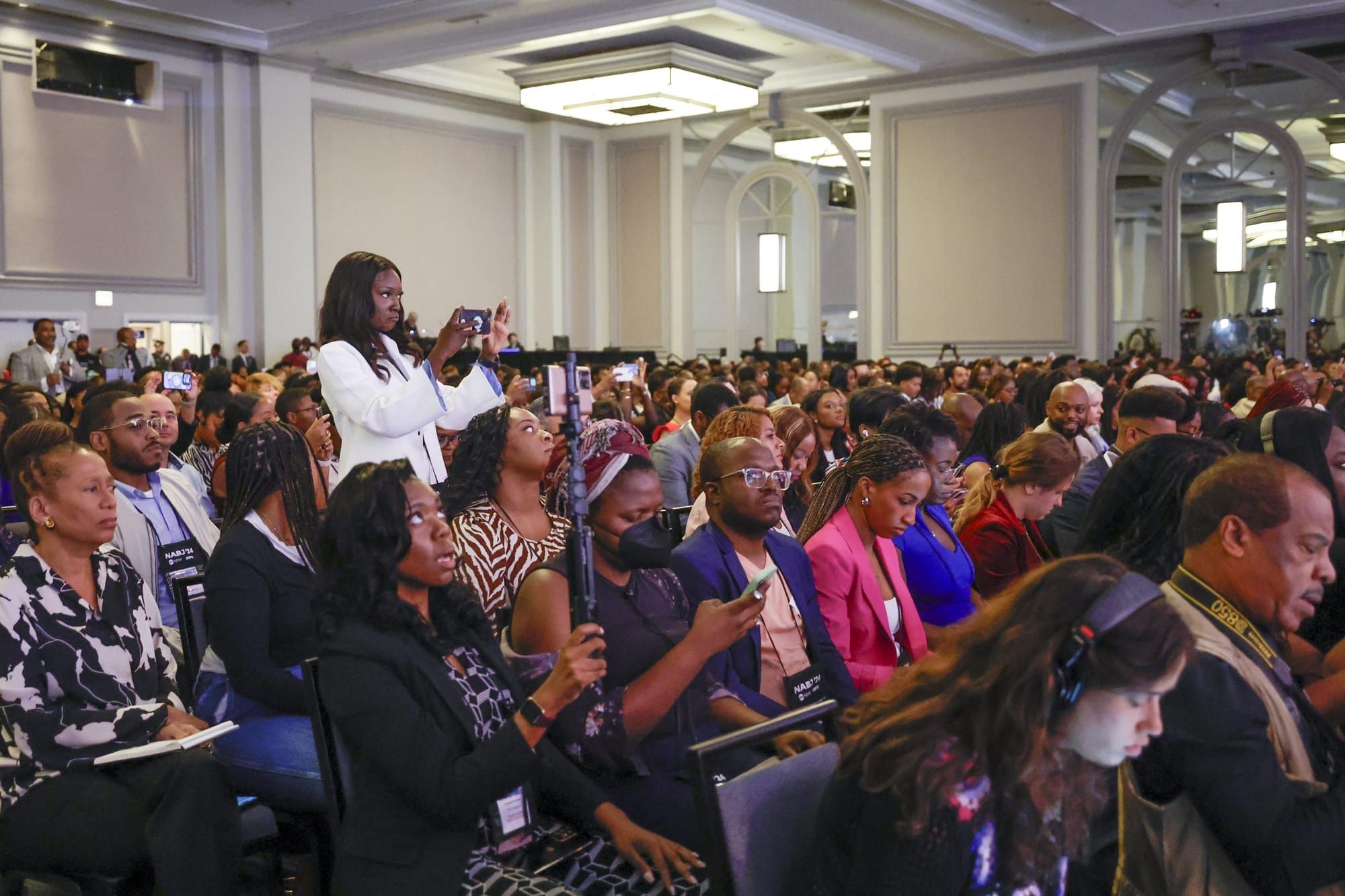 March on DNC protests Trump appearance at NABJ