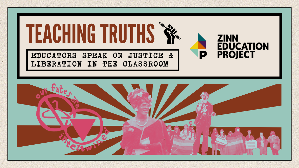 Illustration of students and LGBTQIA+ activists