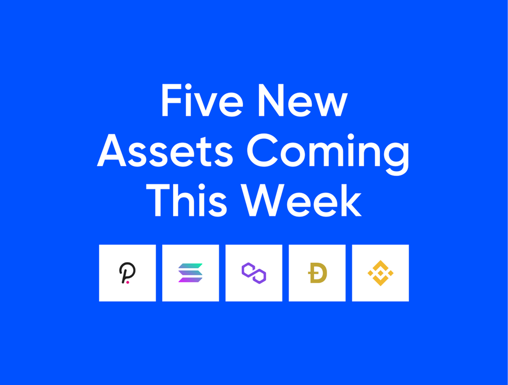 New Asset Listings: DOT, SOL, MATIC, DOGE, BNB