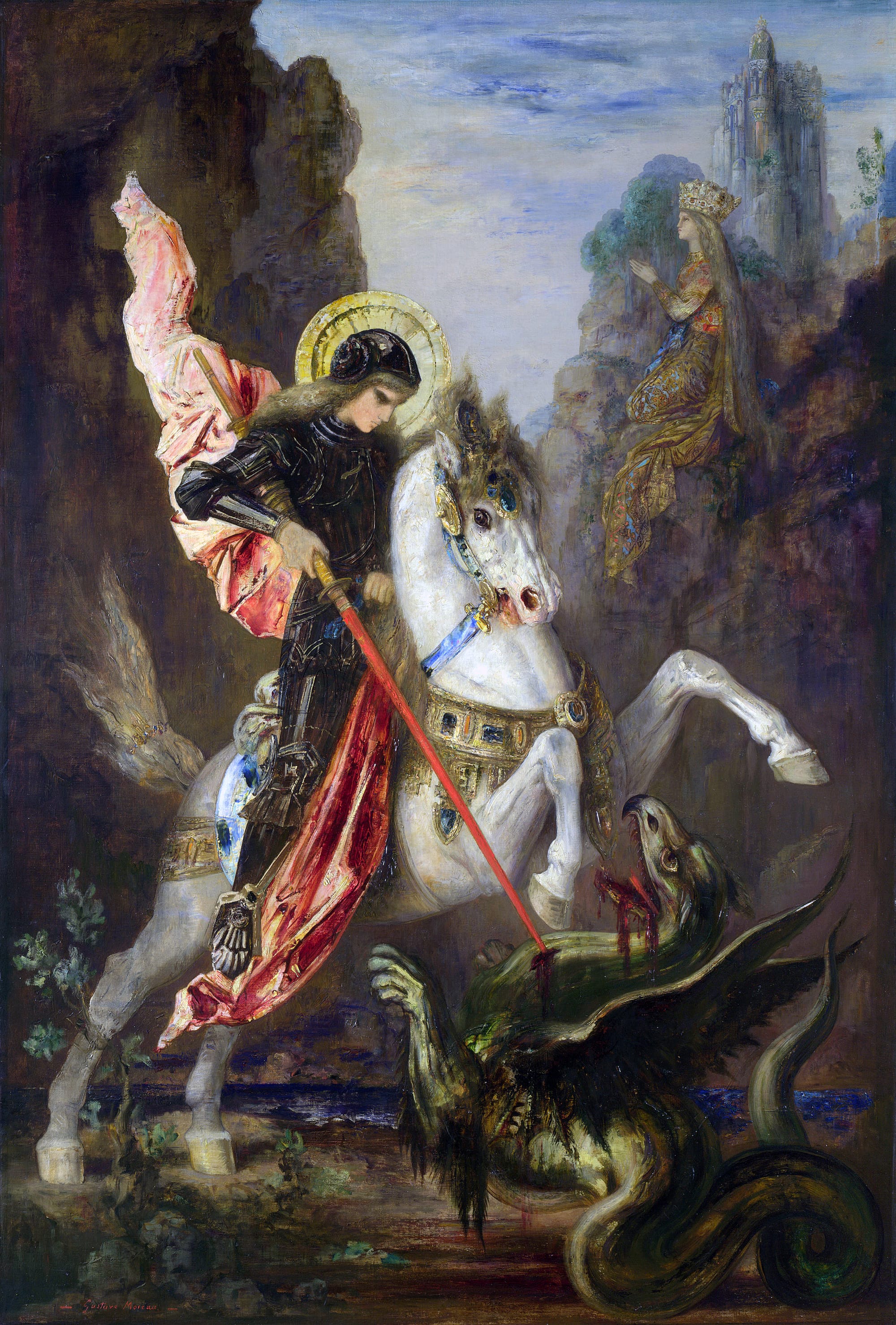 San Jorge y el dragón, de Moreau (1889, National Gallery, Londres)