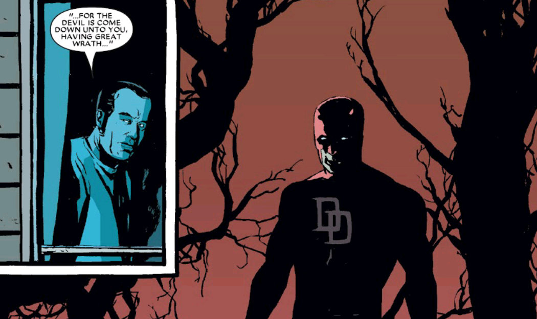 Una viñeta de Daredevil: Redemption, de 2005