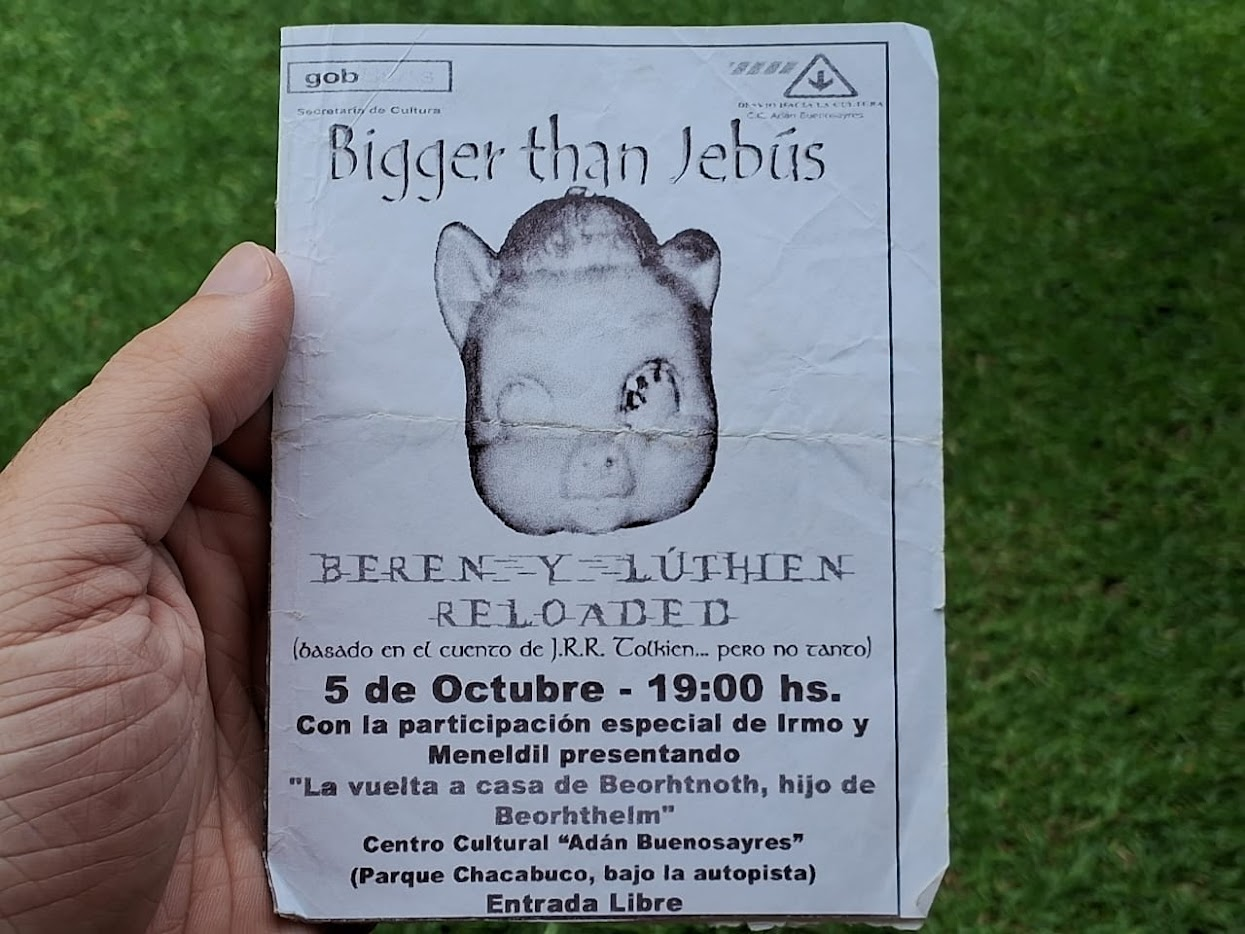 Flyer de la obra de teatro "Beren y Luthien", en 2003
