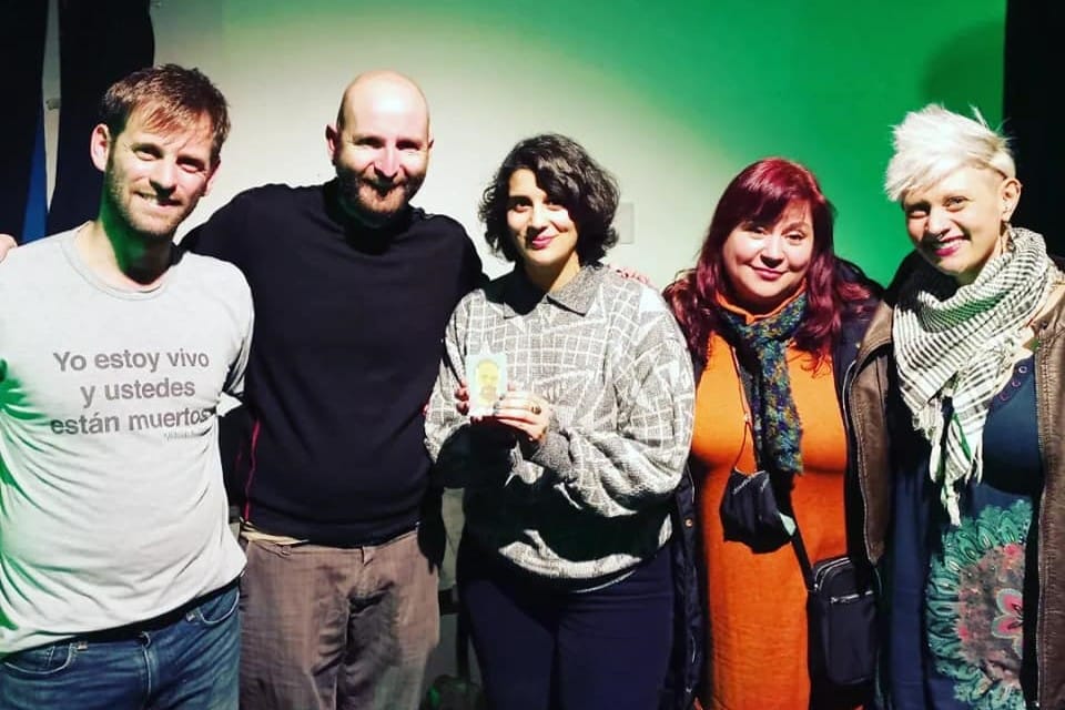 Martín Rimbretaud, Carles, Lucía Vázquez, Laura Ponce, and May Craig-Kuhn at the screening of the documentary Philip K. Dick: A Day in the Afterlife (2022).