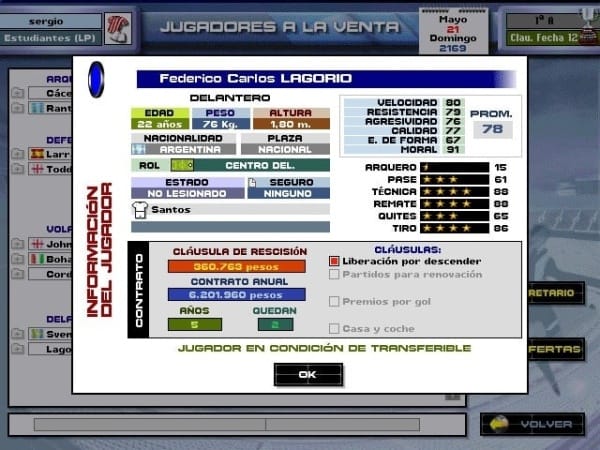 Cada jugador es una pieza clave, llena de stats de fácil acceso