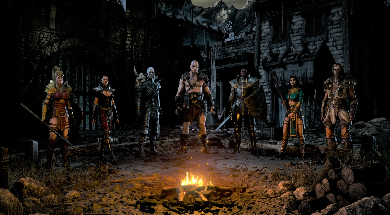 Pantalla de selección de clases en Diablo II