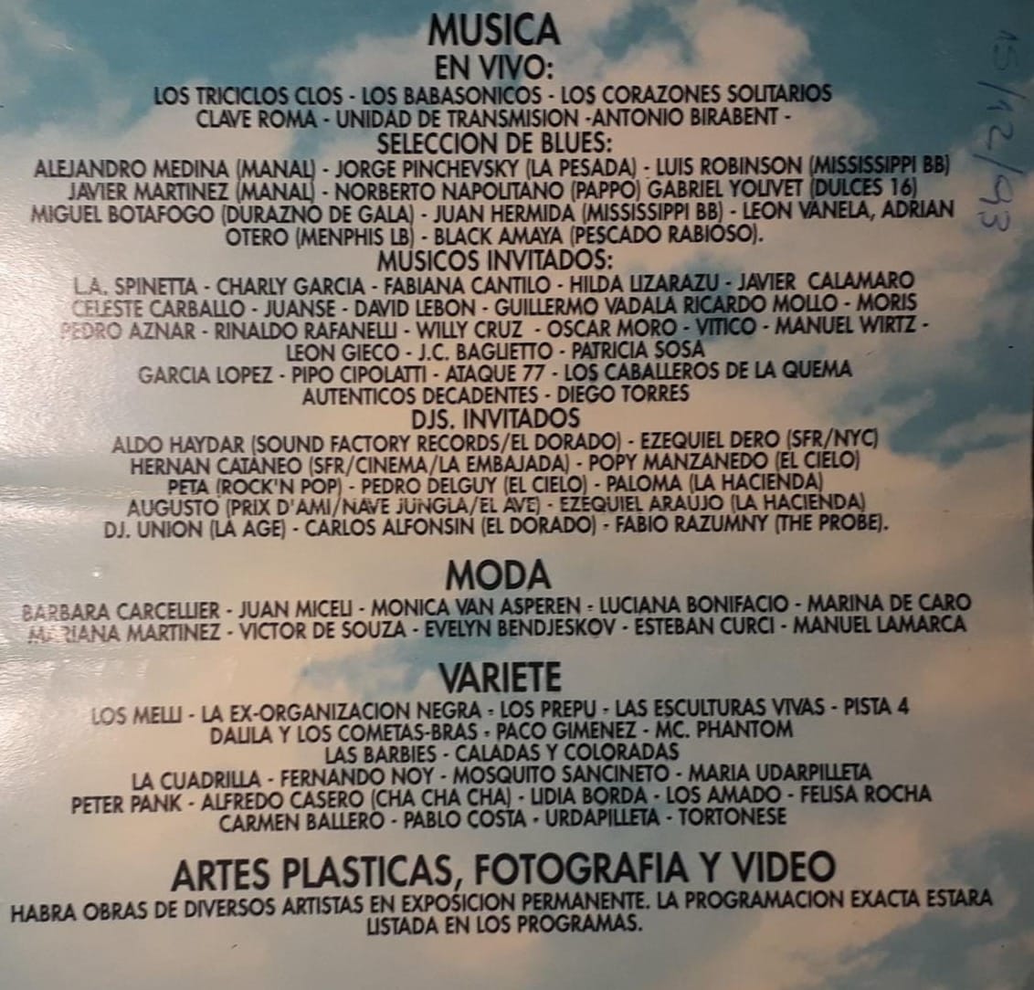 Programación de The Probe, la discoteca porteña ideada por Ricardo