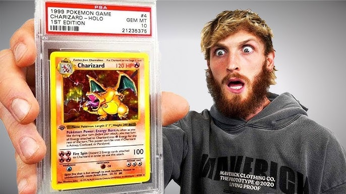 Logan Paul y su Charizard 1ª edición, valuado en 150.000 USD
