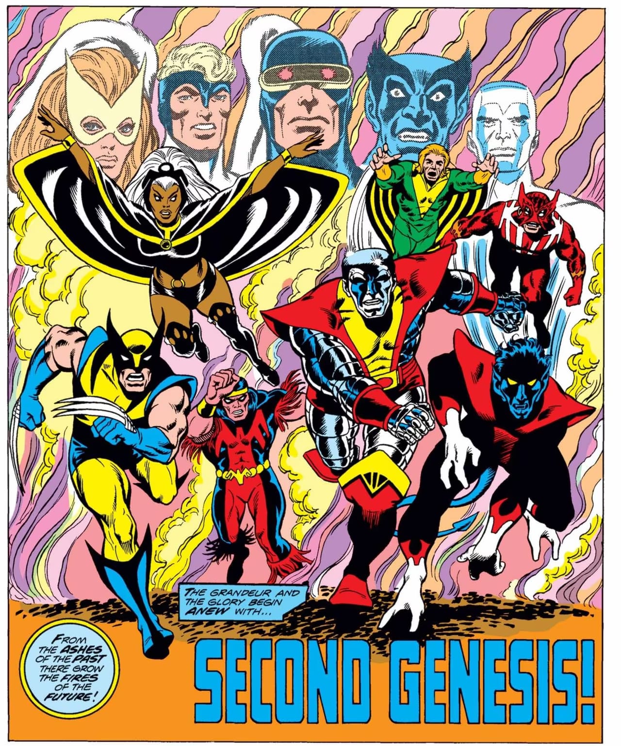 La "segunda génesis" de los X-Men, dibujo de Dave Cockrum (Marvel Comics)