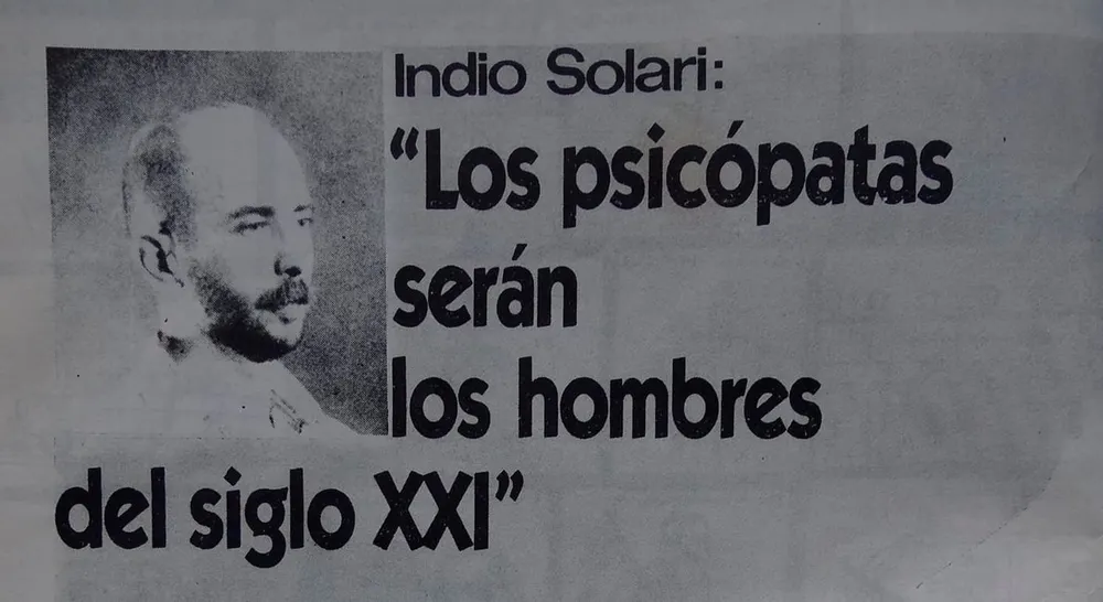 Indio Solari: "Los psicópatas serán los hombres del siglo XXI"