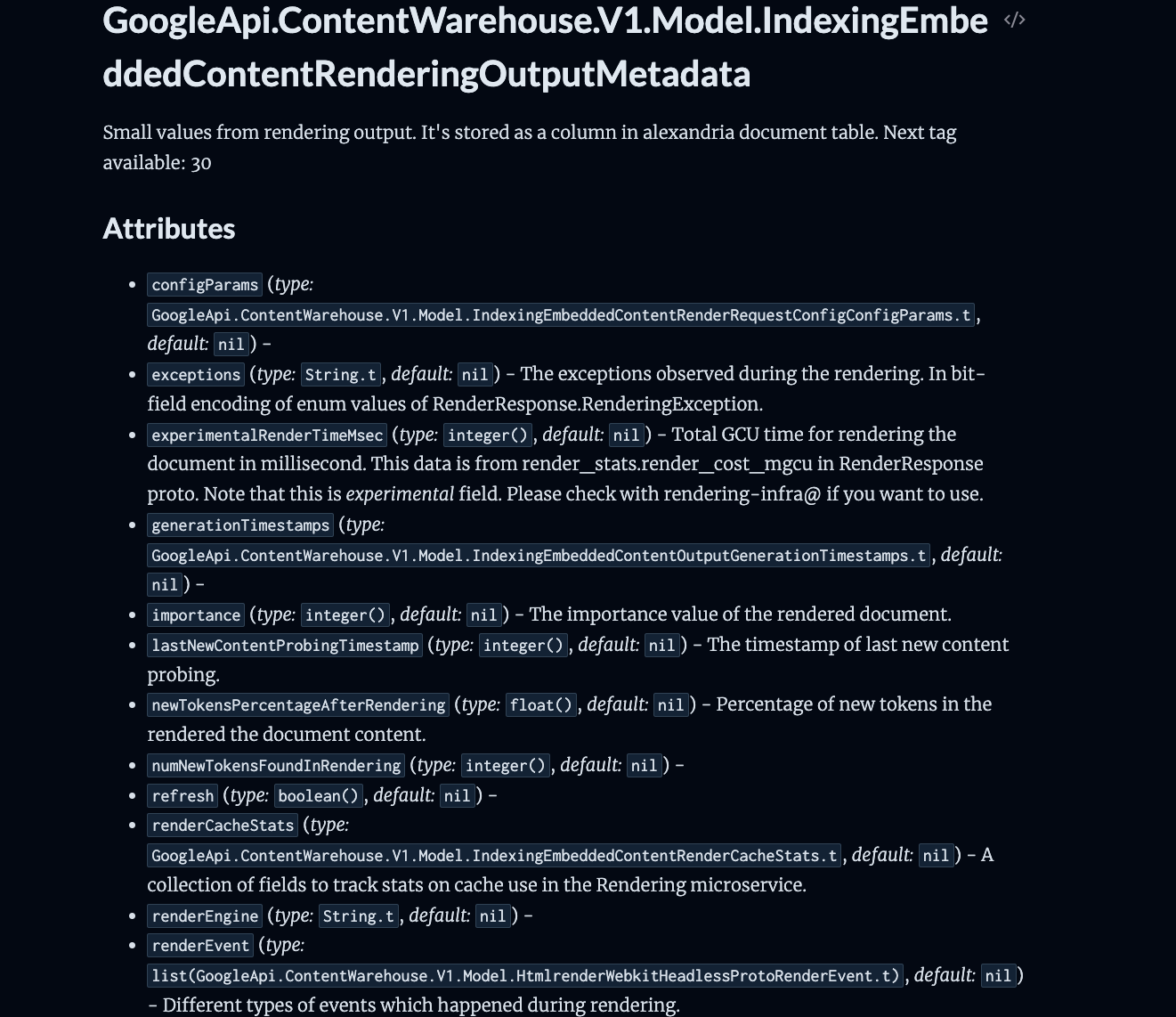 Google API docs about Alexandria.