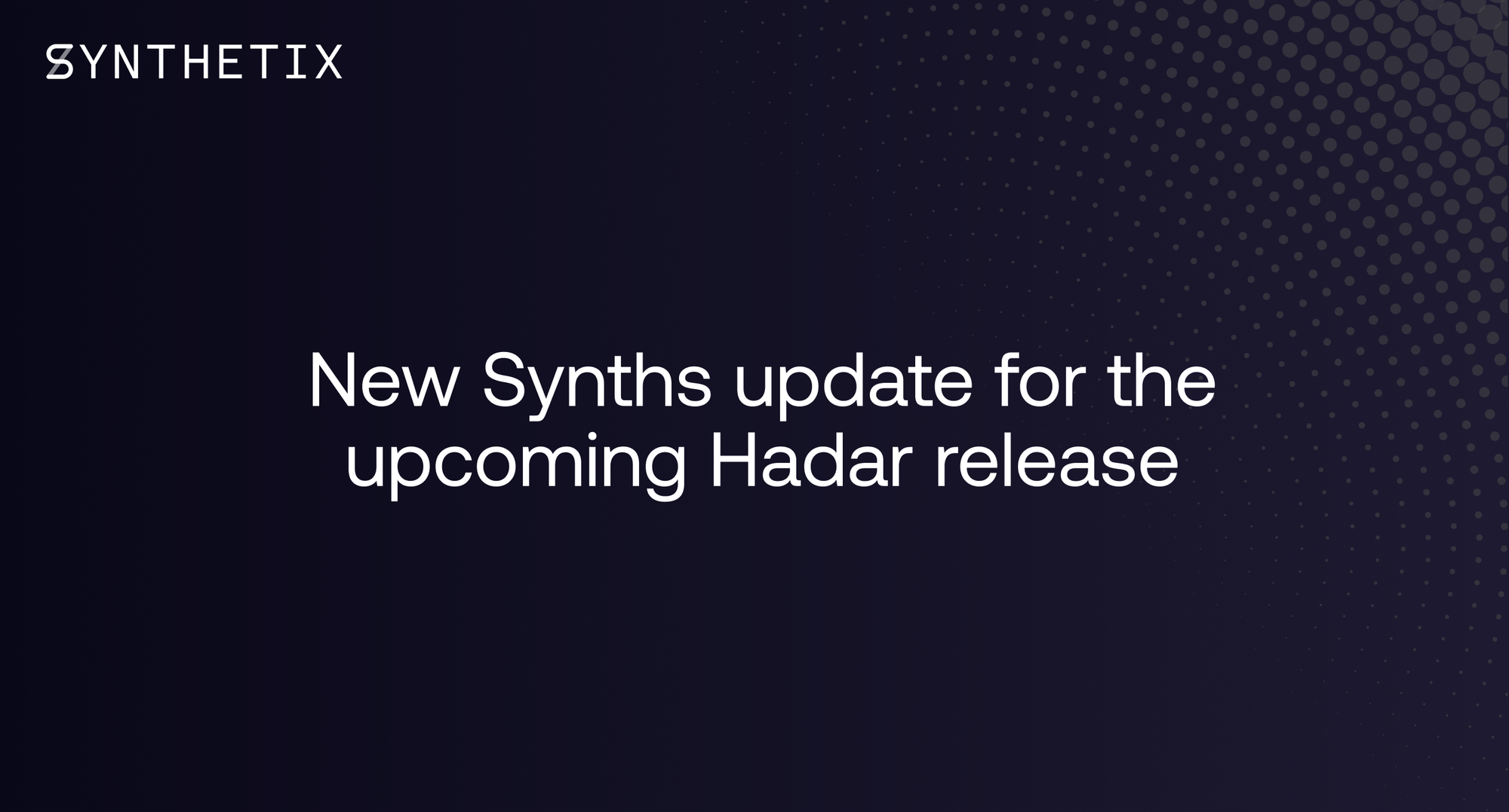 New Synths update for the upcoming Hadar release